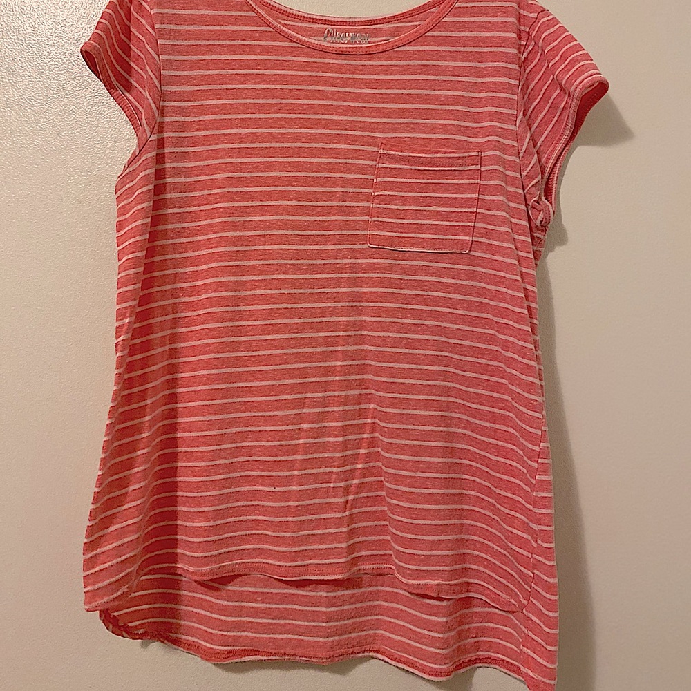 Women’s silverware striped pink and white top